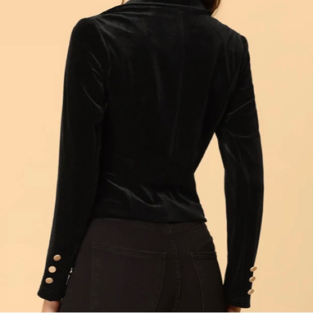 Alegra K Black Velvet Blazer  Sz. Lg - Picture 7 of 9